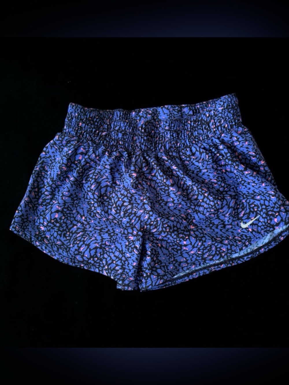 Nike Women's Purple & Pink Patterned Athletic Shorts